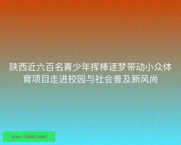 陕西近六百名青少年挥棒逐梦带动小众体育项目走进校园与社会普及新风尚